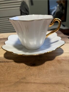 Vintage Rosina White Bone China Teacups and Saucers